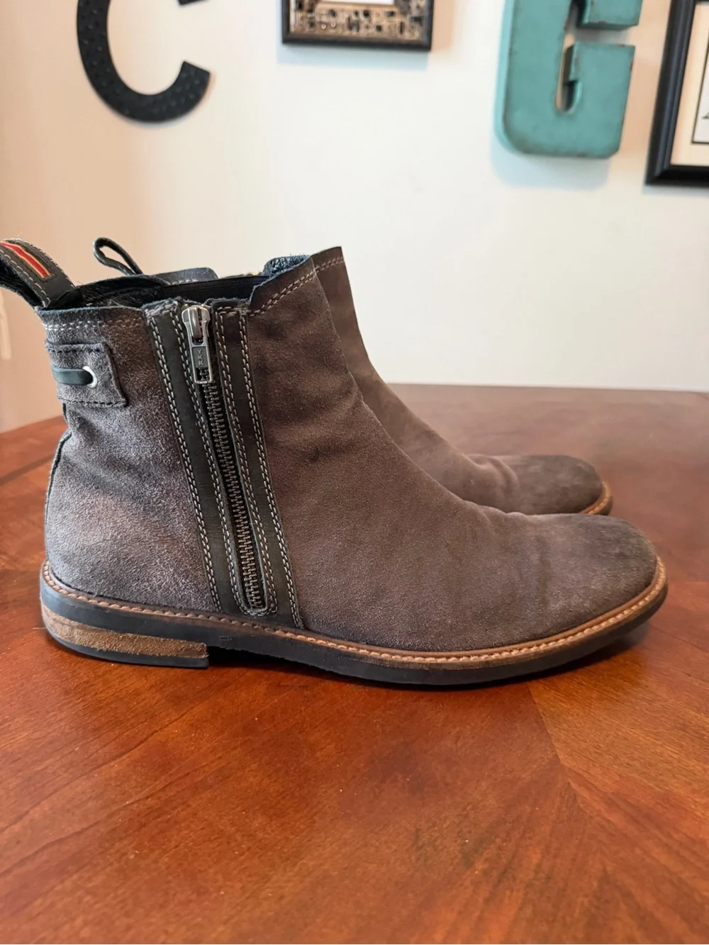 Testosterone Men’s Leather Ankle Boots Size 44 US 10.5 - 11 Inside Zip